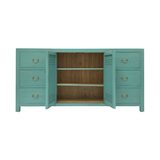 SIDEBOARD LATTICE 6DW2DR TURQUOISE WASH MQZ-34