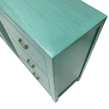SIDEBOARD LATTICE 6DW2DR TURQUOISE WASH MQZ-34