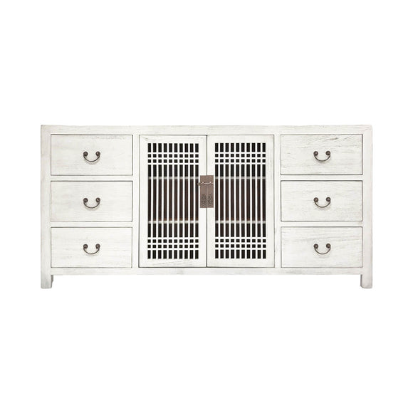 SIDEBOARD LATTICE 6DW2DR WHITE WASH MQZ-34