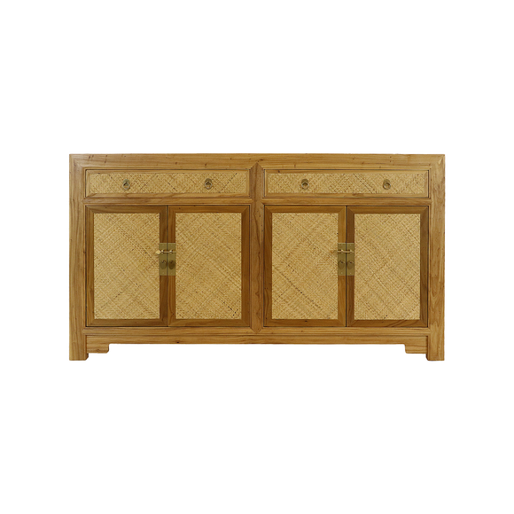 SIDEBOARD RATTAN 2DW4DR NATURAL RAW MQ-04