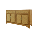 SIDEBOARD RATTAN 2DW4DR NATURAL RAW MQ-04