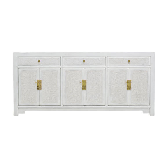 SIDEBOARD RATTAN 3DW6DR WHITE WASH MQZ-304