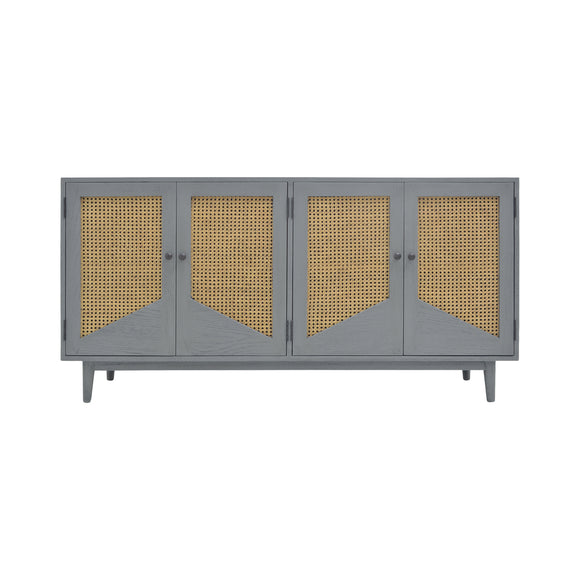 SIDEBOARD RATTAN HEX 4DR GREY MD07-265-01
