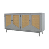 SIDEBOARD RATTAN HEX 4DR GREY MD07-265-01
