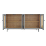 SIDEBOARD RATTAN HEX 4DR GREY MD07-265-01