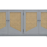 SIDEBOARD RATTAN HEX 4DR GREY MD07-265-01