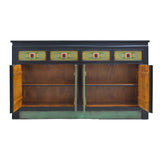SIDEBOARD TIBETAN 4DW4DR FLORAL GREEN CH-121