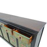SIDEBOARD TIBETAN 4DW4DR FLORAL GREEN CH-121