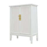 SIDE CABINET RATTAN 2DR WHITE WASH MQ-02