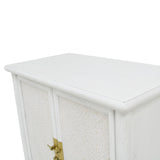 SIDE CABINET RATTAN 2DR WHITE WASH MQ-02