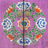 SIDEBOARD MONGOLIAN PAINTED FLORAL PURPLE