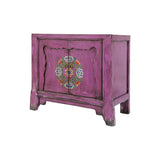 SIDEBOARD MONGOLIAN PAINTED FLORAL PURPLE