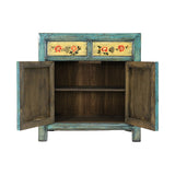 SIDEBOARD PAINTED (ROUND) 2DW2DR TURQUOISE