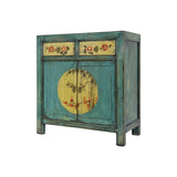 SIDEBOARD PAINTED (ROUND) 2DW2DR TURQUOISE