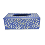 TISSUE BOX SHELL VINE BLUE