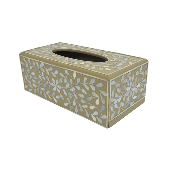 TISSUE BOX SHELL VINE GREY