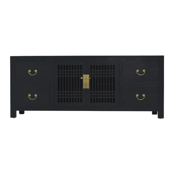 TV CONSOLE LATTICE 1.6M BLACK WASH MQZ-28