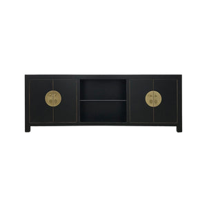 TV CONSOLE OPEN SHELVES ORIENT BLACK MQZ-04