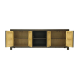 TV CONSOLE OPEN SHELVES ORIENT DARK WOOD MQZ-04