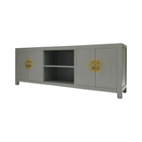 TV CONSOLE OPEN SHELVES ORIENT GREY WASH MQZ-04