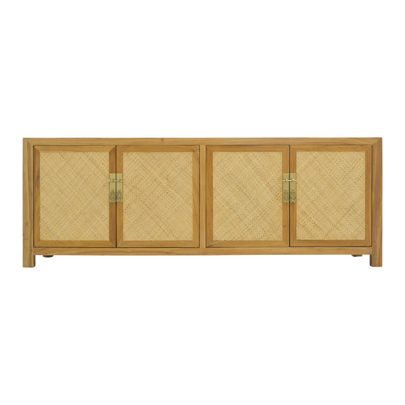 TV CONSOLE RATTAN 2DW4DR NATURAL RAW MQZ-300