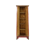TALL CABINET PAINTED BUTTERFLY 2DR RED