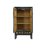 WEDDING CABINET PAINTED BUTTERFLY 2DW2DR BLACK