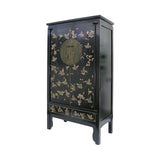 WEDDING CABINET PAINTED BUTTERFLY 2DW2DR BLACK